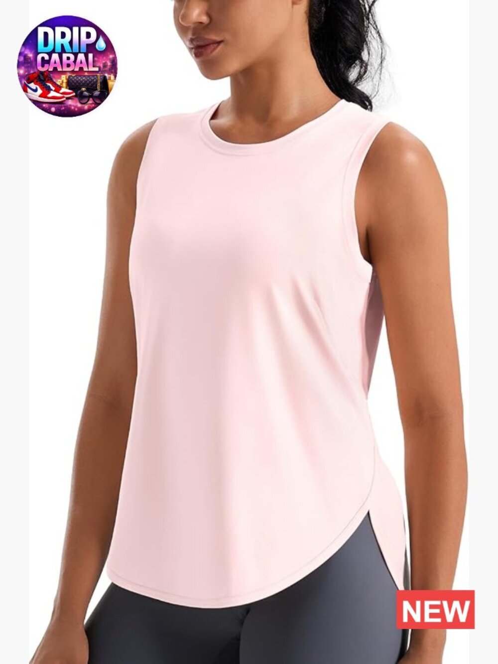 Ice Silk Cooling Fabric Workout Tank Top with 4-Way Stretch